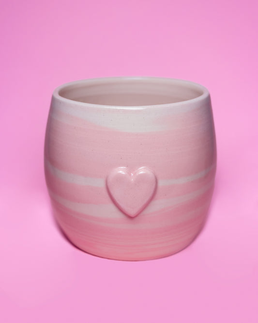 marble pink & white cup